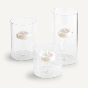Set van 3 kandelaars in glas, Veli