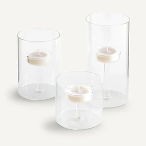 Set van 3 kandelaars in glas, Veli