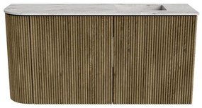 Mondiaz Joya DLux 80cm toiletmeubel ronding links dusk met wastafel faye rechts zonder kraangat glace