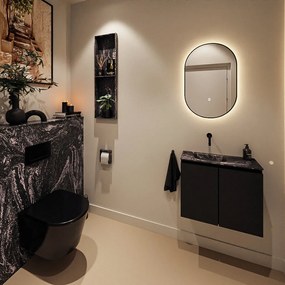 Mondiaz Ture DLux toiletmeubel 60cm urban met wastafel lava links zonder kraangat