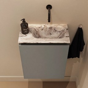 Mondiaz Ture DLux toiletmeubel 40cm smoke met wastafel glace rechts zonder kraangat