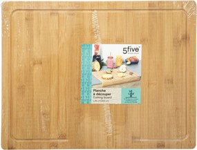 5Five Bamboe Snijplank - 45x34 cm - Met Sapgroef &amp; Antislip Stoprand