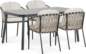 Tuinset 4 personen 160 cm Rope Grijs Lifestyle Garden Furniture Morano/Tavano
