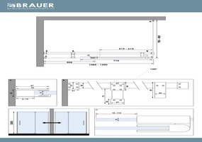 Brauer Stellar douchecabine met draaideur 120x80cm koper geborsteld PVD