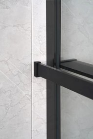 Sanigoods Obby inkortbaar handdoekrek / planchet voor douchewand mat zwart 140cm