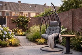 Coco Vedella Hangstoel Wicker/Aluminium Zwart