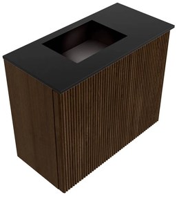 Mondiaz Joya 50cm toiletmeubel walnut met wastafel faye links 1 kraangat urban