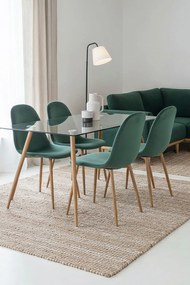 Set van 4 Teok Fluwelen Stoelen