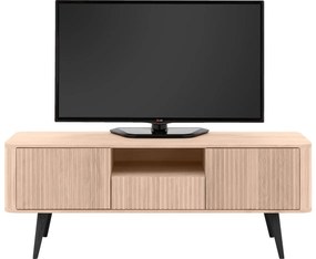 Goossens Tv Meubel Seppe, 2 deuren 1 lade 1 open vak 135 cm breed