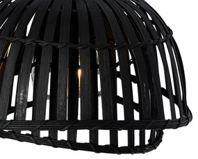 Eettafel / Eetkamer Oosterse hanglamp zwart bamboe 3-lichts - PuaOosters E27 Binnenverlichting Lamp
