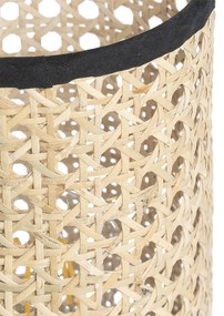 Landelijke tafellamp rotan met zwart - Kata