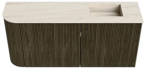 Mondiaz Joya DLux 90cm toiletmeubel ronding links shadow met wastafel faye rechts zonder kraangat meli