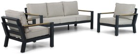 Stoel en Bank Loungeset 5 personen Aluminium/Polywood (teakfinish) Grijs Lifestyle Garden Furniture Bilbao
