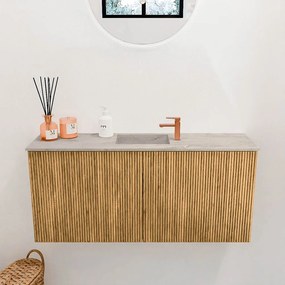 Mondiaz Joya DLux 90cm toiletmeubel oak met wastafel faye midden 1 kraangat glace
