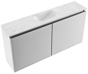 Mondiaz Ture DLux toiletmeubel 100cm plata met wastafel opalo midden zonder kraangat