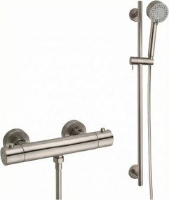 Saqu Essential thermostatische doucheset 15cm met 3 straalsoorten geborsteld staal