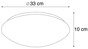 Plafondlamp wit 33 cm incl. LED en dimmer met afstandsbediening - Iene Modern rond Binnenverlichting Lamp