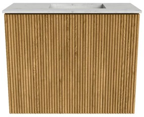 Mondiaz Joya DLux 50cm toiletmeubel oak met wastafel faye rechts 1 kraangat opalo