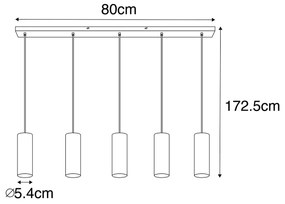 Eettafel / Eetkamer Smart hanglamp met dimmer zwart incl. 5 Wifi GU10 - Jeana Modern GU10 Binnenverlichting Lamp