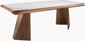 Houten eettafel Larissa met marmerlook tafelblad
