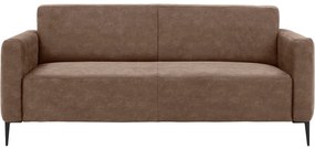 Goossens Key West bruin, micro leer, 3-zits, modern design