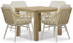 Tuinset 4 personen 90 cm Aluminium/wicker Taupe Coco Antoni/Bristol