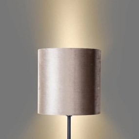 Vloerlamp zwart met velours kap taupe 50cm - Simplo Klassiek / Antiek, Modern E27 rond Binnenverlichting Lamp