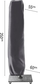 Platinum Aerocover zweefparasolhoes - Ademende hoes voor parasols met rechte mast tot diameter 3,5m of 3 x 3m