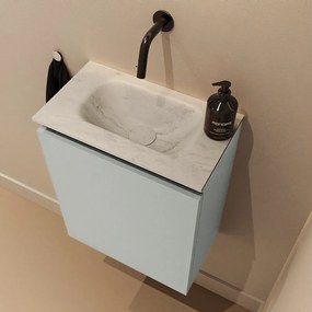 Mondiaz Ture DLux toiletmeubel 40cm greey met wastafel opalo midden zonder kraangat