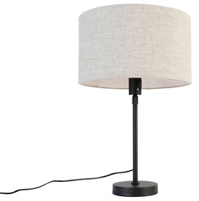 Tafellamp zwart verstelbaar met kap lichtgrijs 35 cm - Parte Design E27 rond Binnenverlichting Lamp