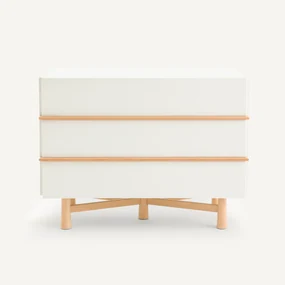 Ladekast in gelakt MDF en massief beukenhout, Japoto