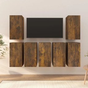 vidaXL Tv-meubels 7 st 30,5x30x60 cm bewerkt hout gerookt eikenkleurig