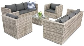 Roma Coffee 8 Tuinpunt grijs technorattan tuinmeubelen