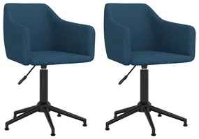 vidaXL Eetkamerstoelen draaibaar 2 st fluweel blauw