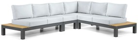 Loungeset 6 personen Aluminium/Teak Grijs Lifestyle Garden Furniture Vittoria