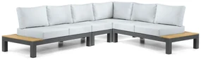 Loungeset 6 personen Aluminium/Teak Grijs Lifestyle Garden Furniture Vittoria