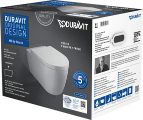 Duravit ME by Starck randloos hangtoilet inclusief toiletbril 37x57x35,5cm wit
