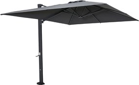 Garden Impressions Hawaii Emperor zweefparasol 300x400 cm – antraciet met carbon black frame