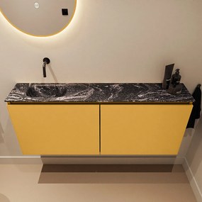 Mondiaz Ture DLux toiletmeubel 120cm ocher met wastafel lava links zonder kraangat