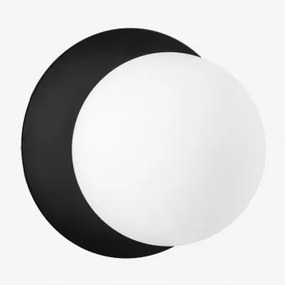 Anine Wandlamp Van Ijzer En Glas Zwart & Ø15 Cm - Sklum