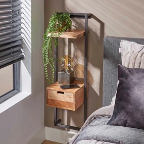 Wandnachtkastje Met Plank Licht - 30x30x100cm.