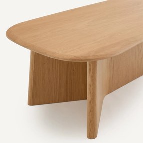 Salontafel van eikenhout, hoogte 35 cm, TRIANGOLO