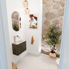 Mondiaz Joya DLux 50cm toiletmeubel shadow met wastafel faye rechts zonder kraangat ostra