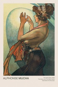 Kunstreproductie The North Star (Celestial Art Nouveau / Beautiful Female Portrait) - Alphonse / Alfons Mucha, (26.7 x 40 cm)