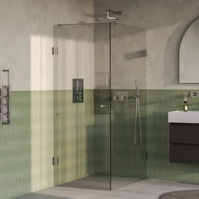 Brauer Void Carving profielloze douchecabine 80x120cm RVS geborsteld PVD