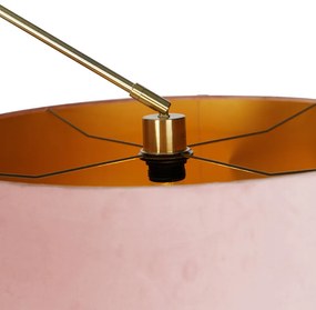 Stoffen Moderne vloerlamp goud velours kap roze 50 cm - Editor Modern E27 Binnenverlichting Lamp