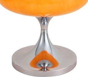 Retro tafellamp chroom met oranje glazen kap 31cm - Glaze