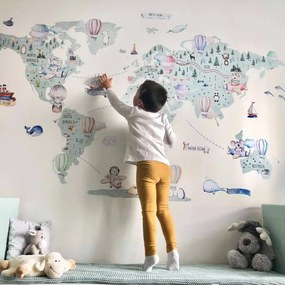 INSPIO Reiskaart voor kinderen aan de muur