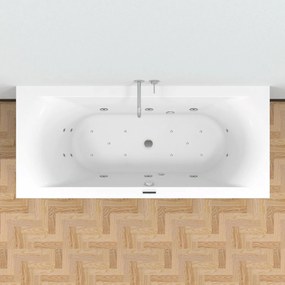 Riho Lima bubbelbad 190x90cm wit glans met touchbediening, 6 + 4 + 2 hydrojets en 10 aerojets