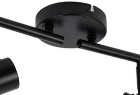 Plafondspot zwart met smoke glas 4-lichts verstelbaar - Laura